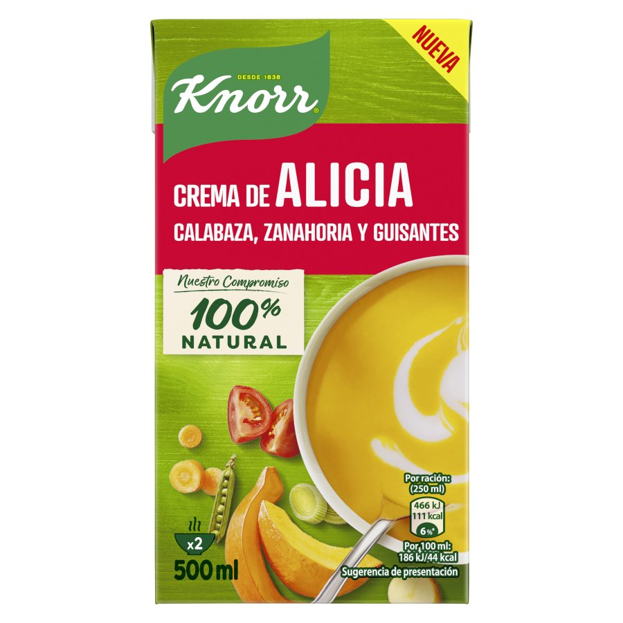 Imagen de Crema KNORR Alicia (calabaza, zanahoria y guisantes) 500 ml