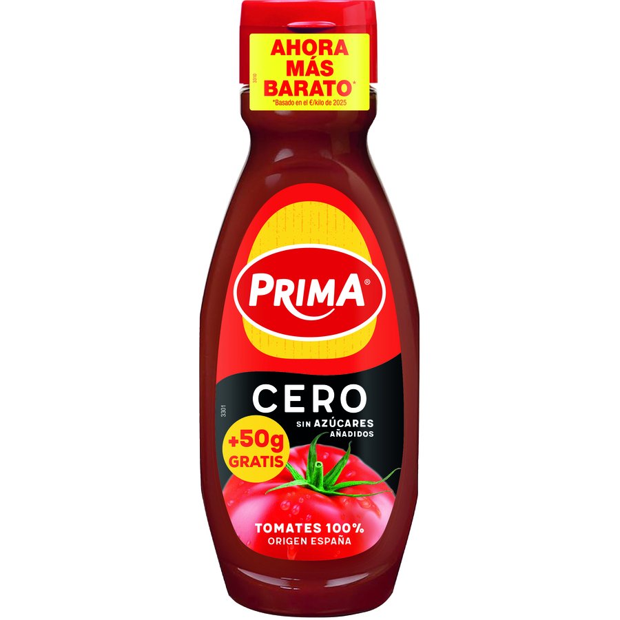 Ketchup PRIMA Cero 460 g + 50 g gratis