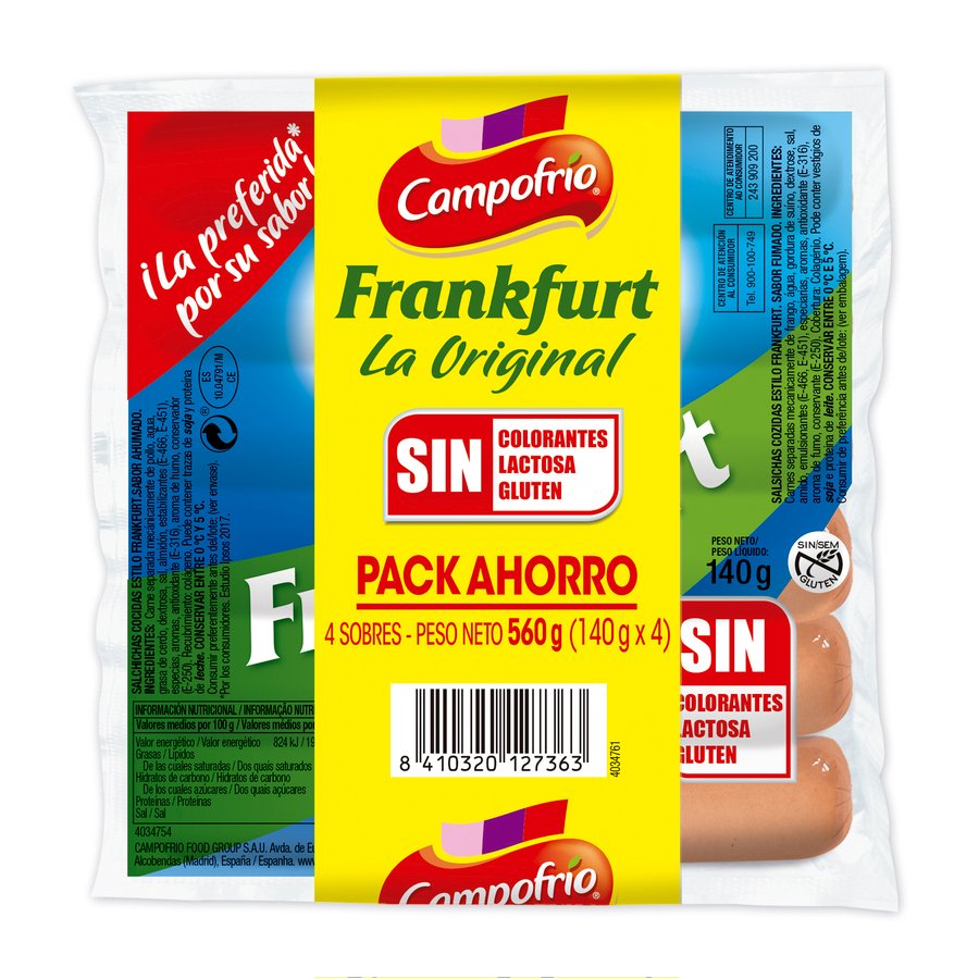 Salchichas CAMPOFRIO Frankfurt pack 4x140 g