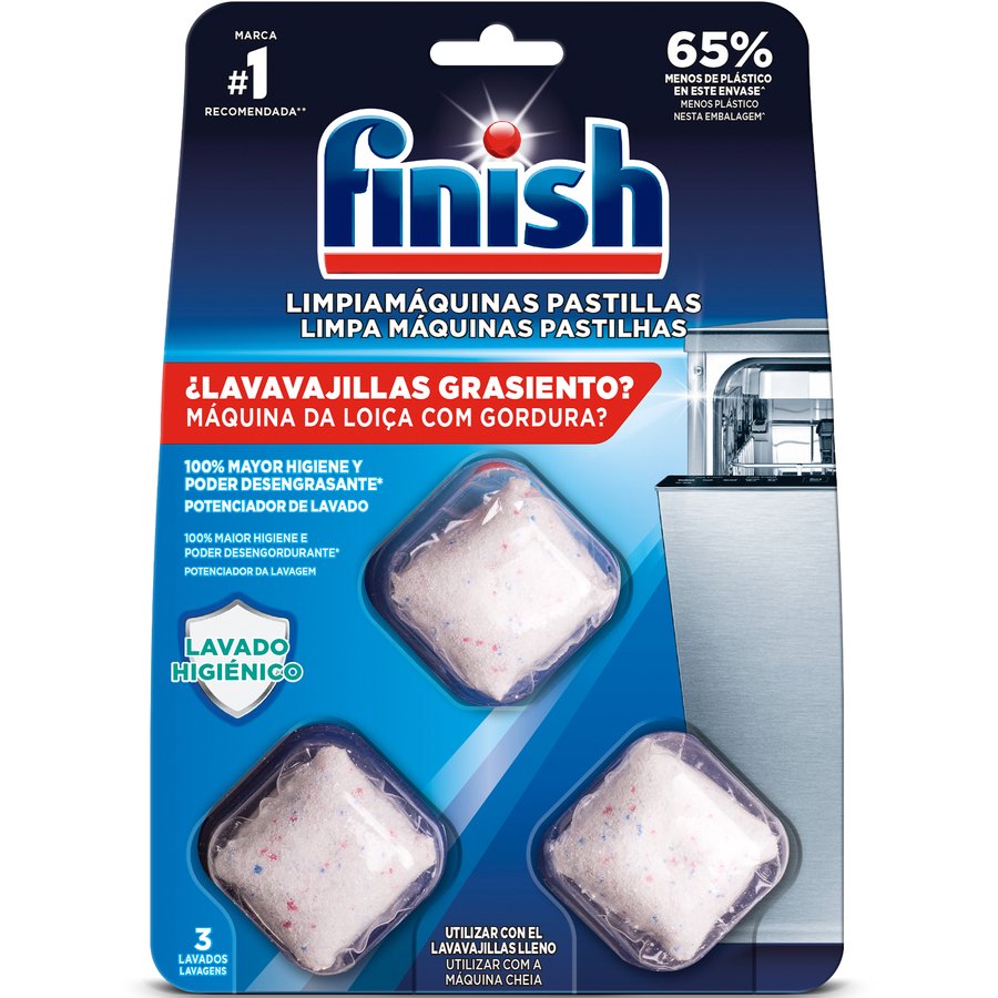 Limpia máquinas lavavajillas FINISH pastillas 3 unidades
