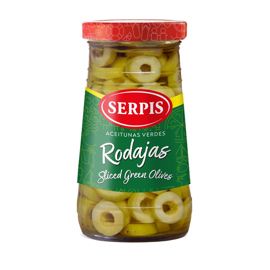 Aceituna verde SERPIS en rodajas frasco 150 g pne