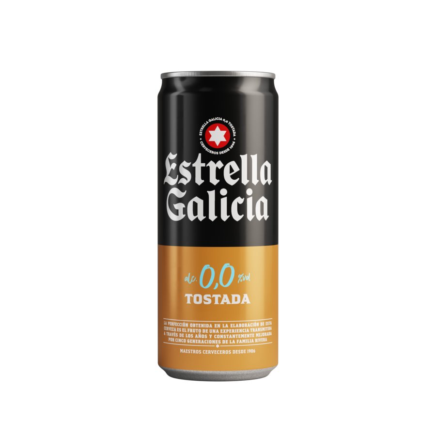 Cerveza ESTRELLA GALICIA Tostada 0,0% lata 33 cl