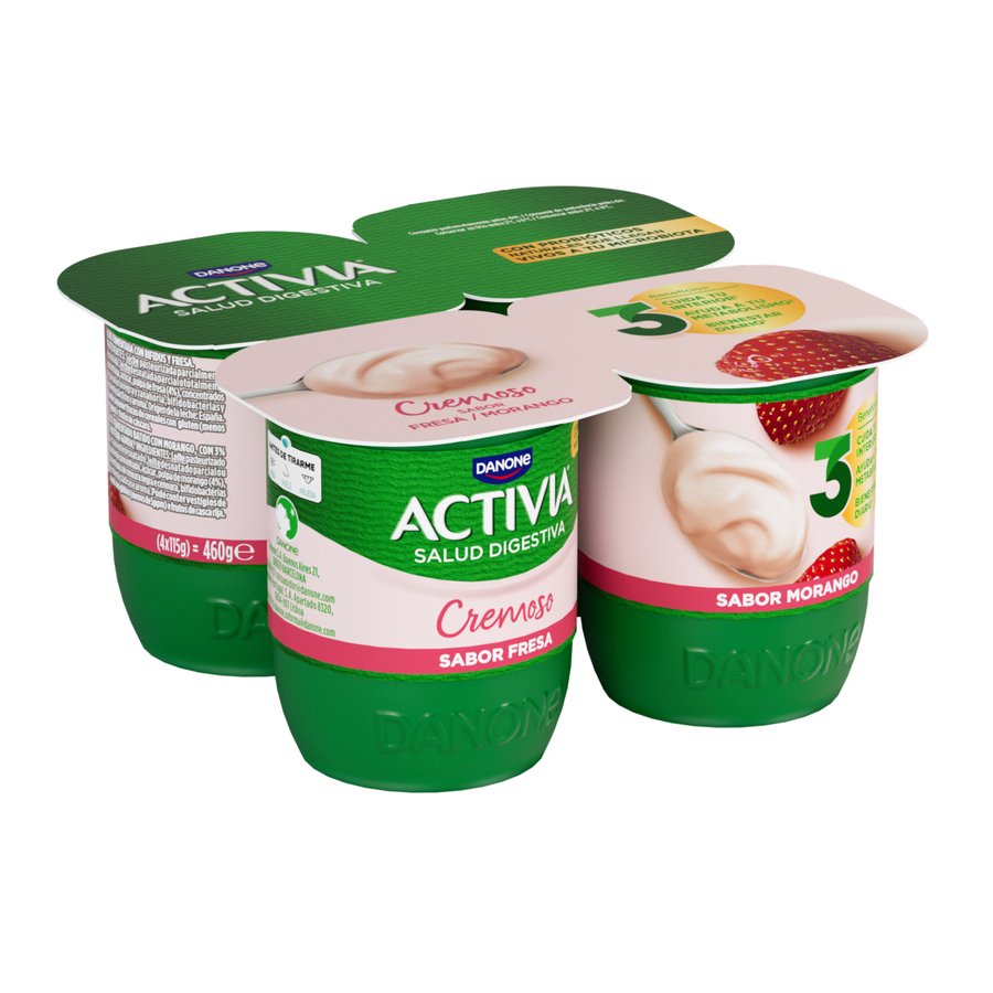 Bífidus ACTIVIA DANONE Cremoso fresa 4x115 g