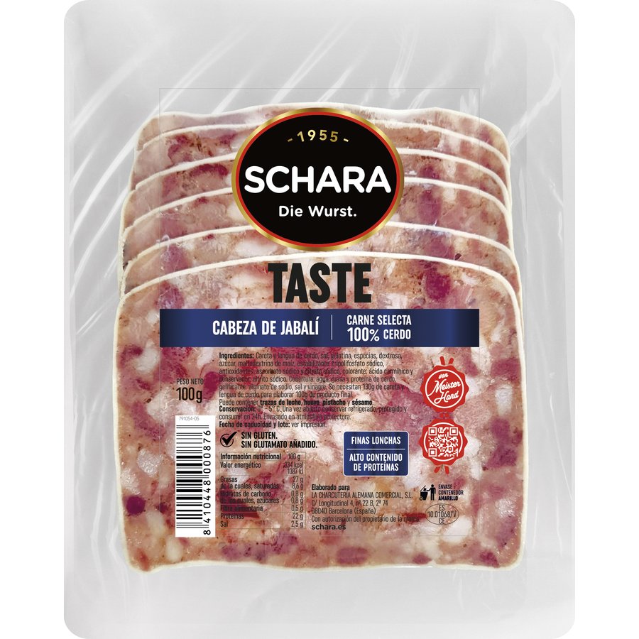 Cabeza de jabalí SCHARA 100% cerdo lonchas 100 g