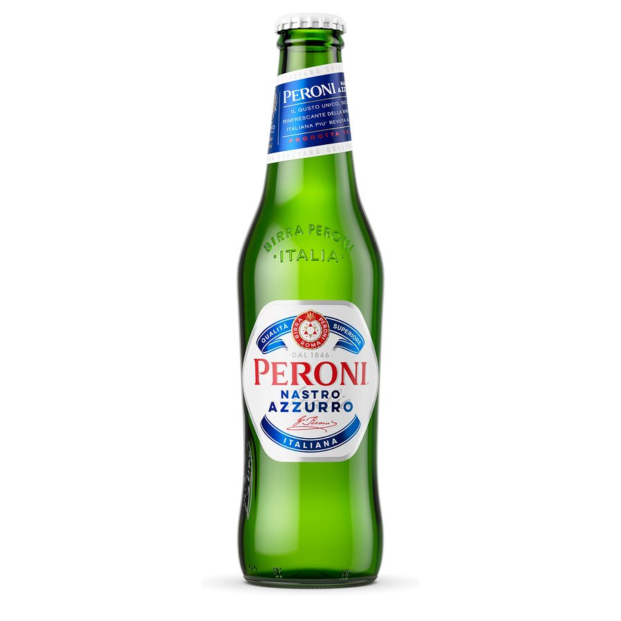 Cerveza italiana PERONI Nastro Azzurro botella 33 cl