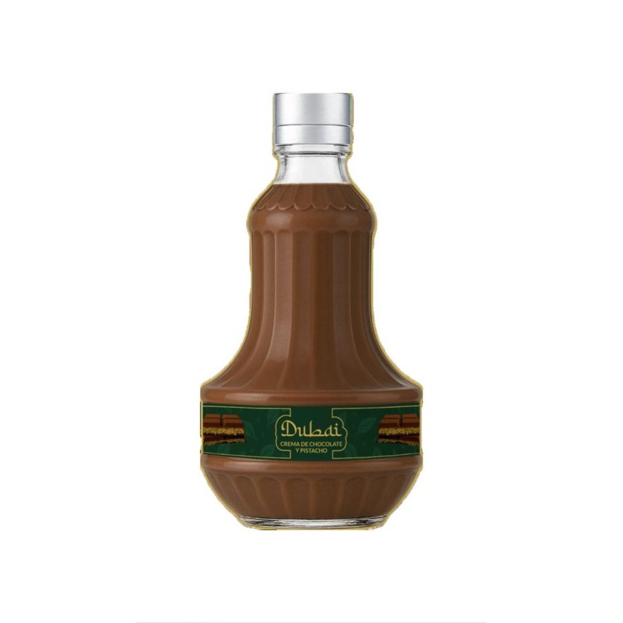 Crema de chocolate y pistacho Dubai GOTAS DE SANTIAGO botella 70 cl