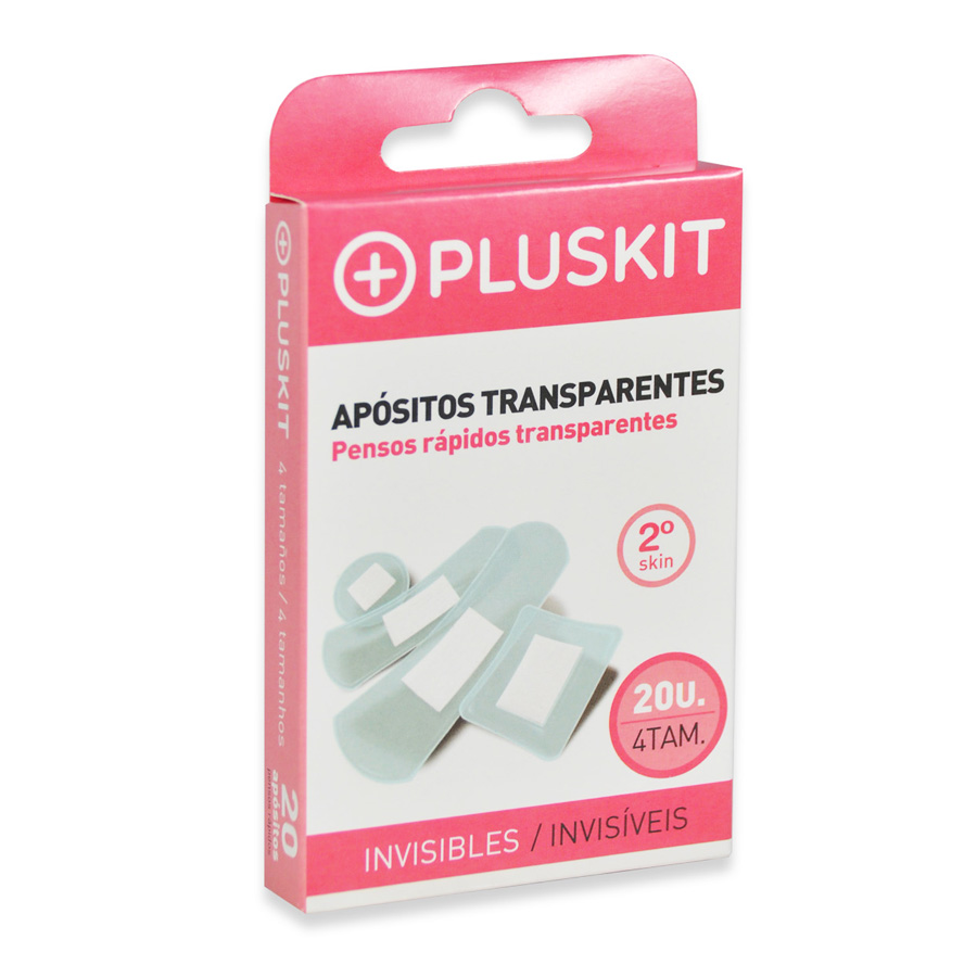 Apósitos TIRAPLASTIC invisibles 4 tamaños 20 unidades