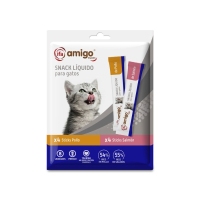 Snack gato líquido IFA AMIGO 4 polo + 4 salmón 8x15 g