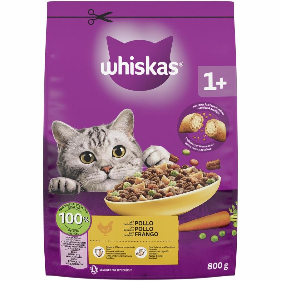 Alimento gato adulto WHISKAS pollo 800 g