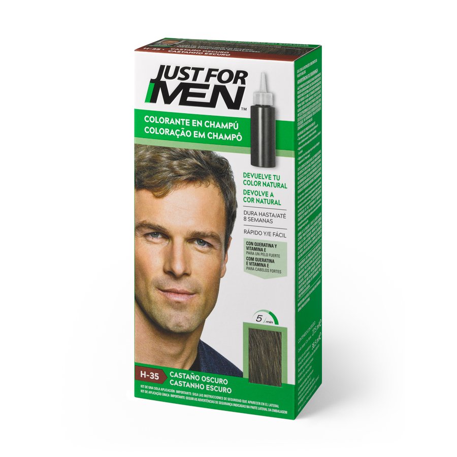 Colorante en champú JUST FOR MEN castaño oscuro 30 ml