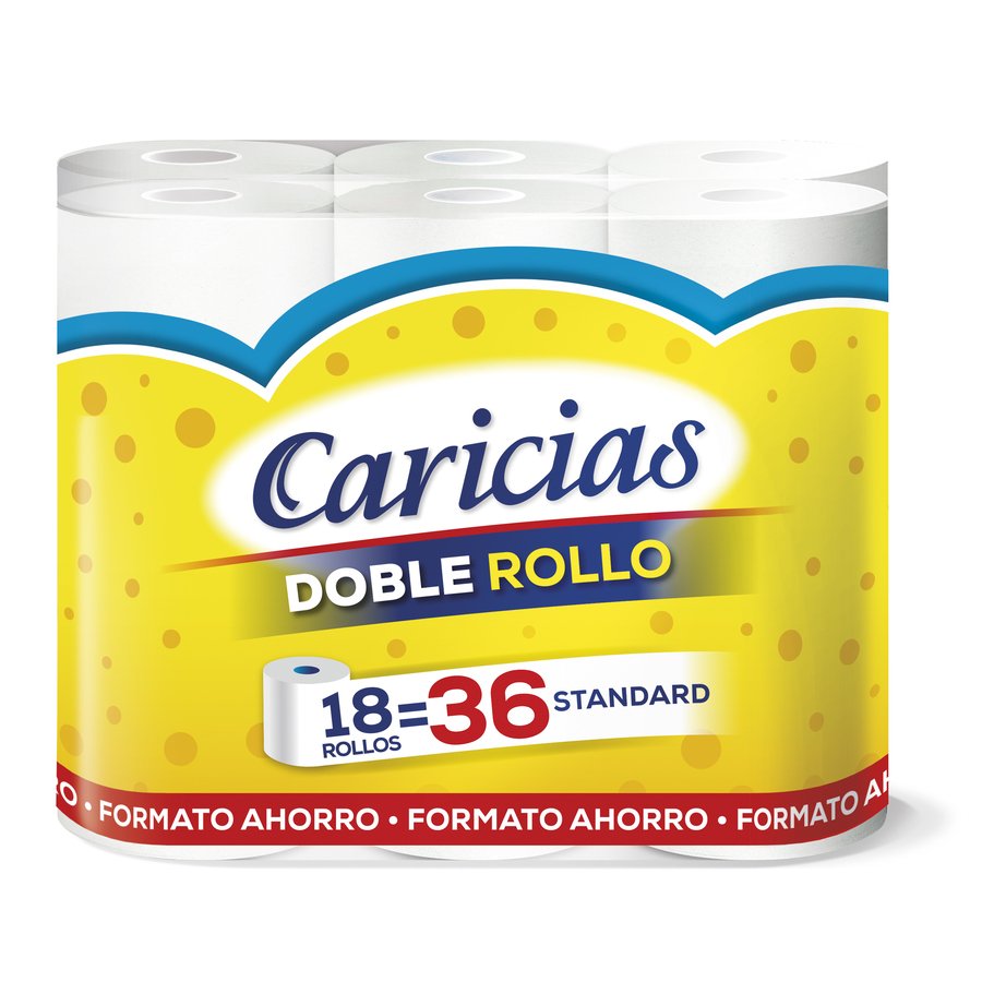 Papel higiénico CARICIAS 2 capas 18=36 rollos