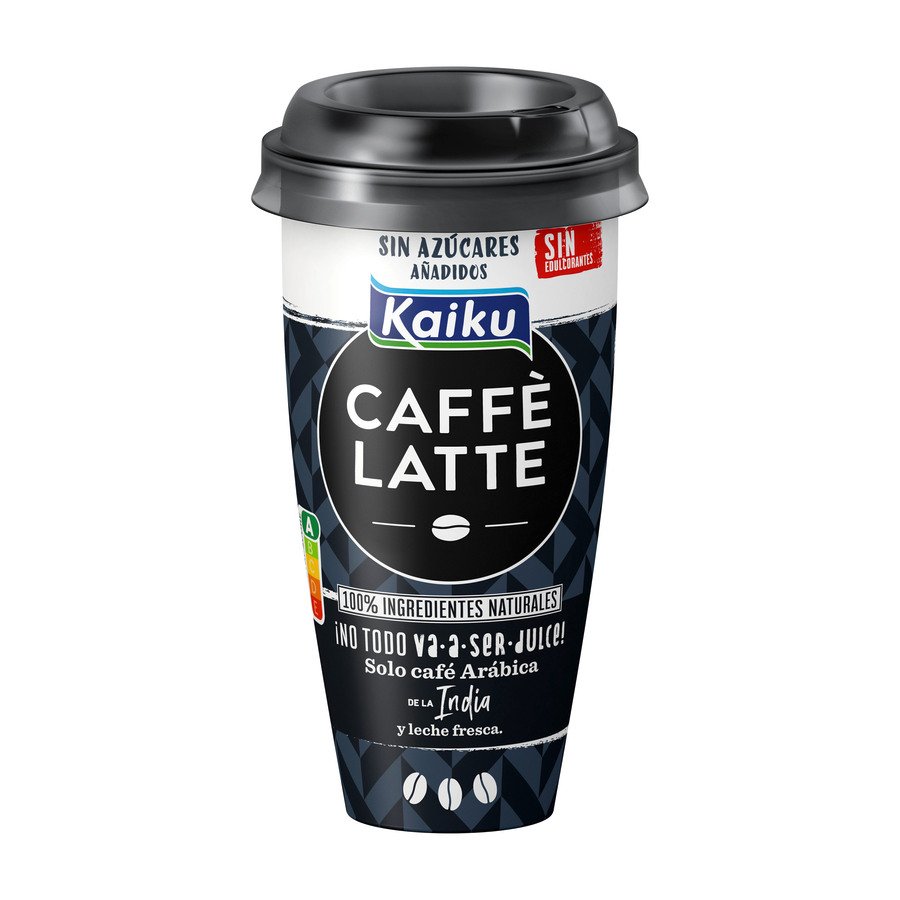 Bebida refrigerada KAIKU Caffe Latte sin azucar añadido 230 ml