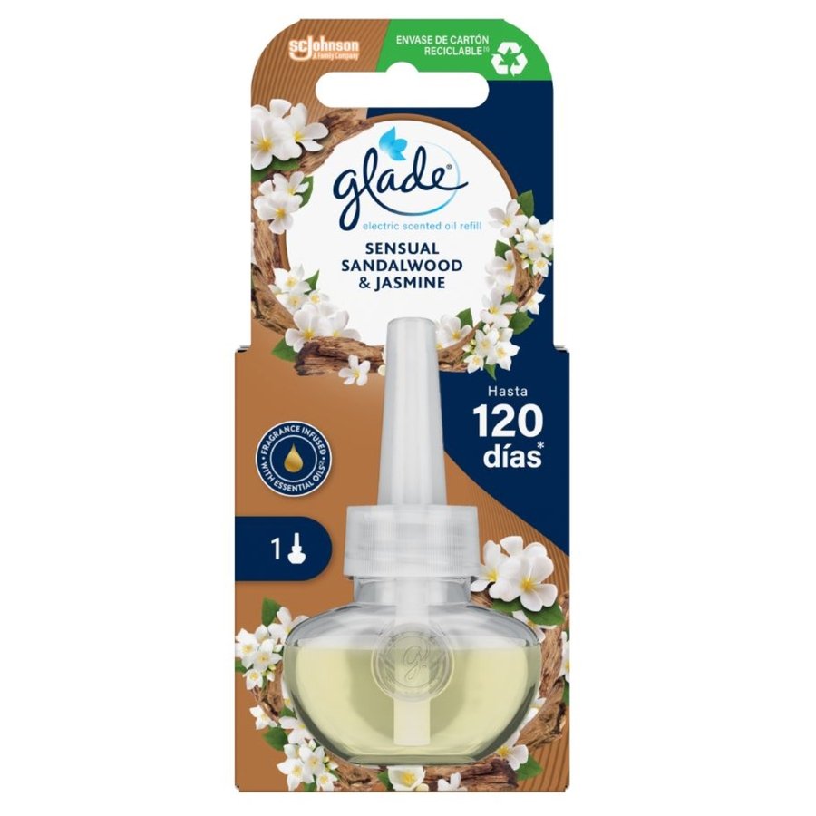 Ambientador eléctrico GLADE recambio Sensual Sándao y Jazmín
