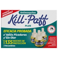 Insecticida eléctrico KILL PAFF mosquitos 3 recambios 45 noches