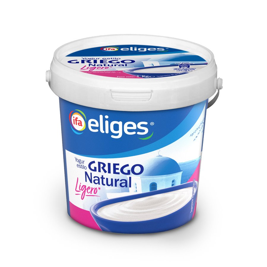 Yogur estilo griego IFA ELIGES natural ligero cubo 1 k.
