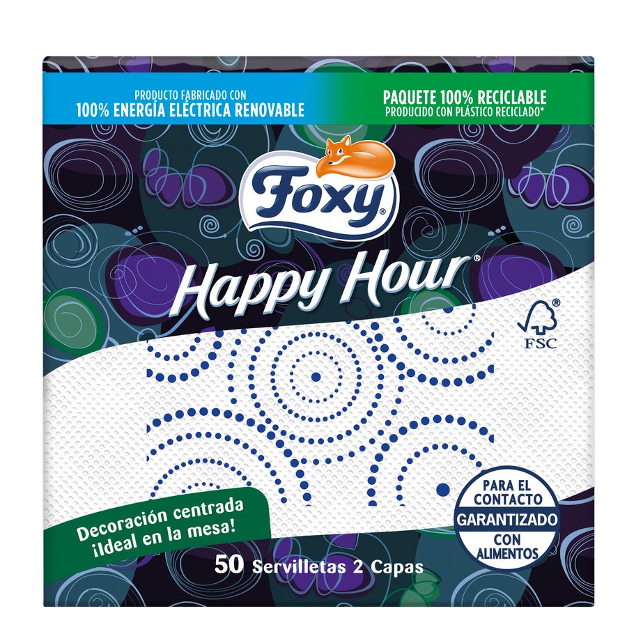 Servilletas FOXY Happy Hour 2 capas 30x30 50 unidades