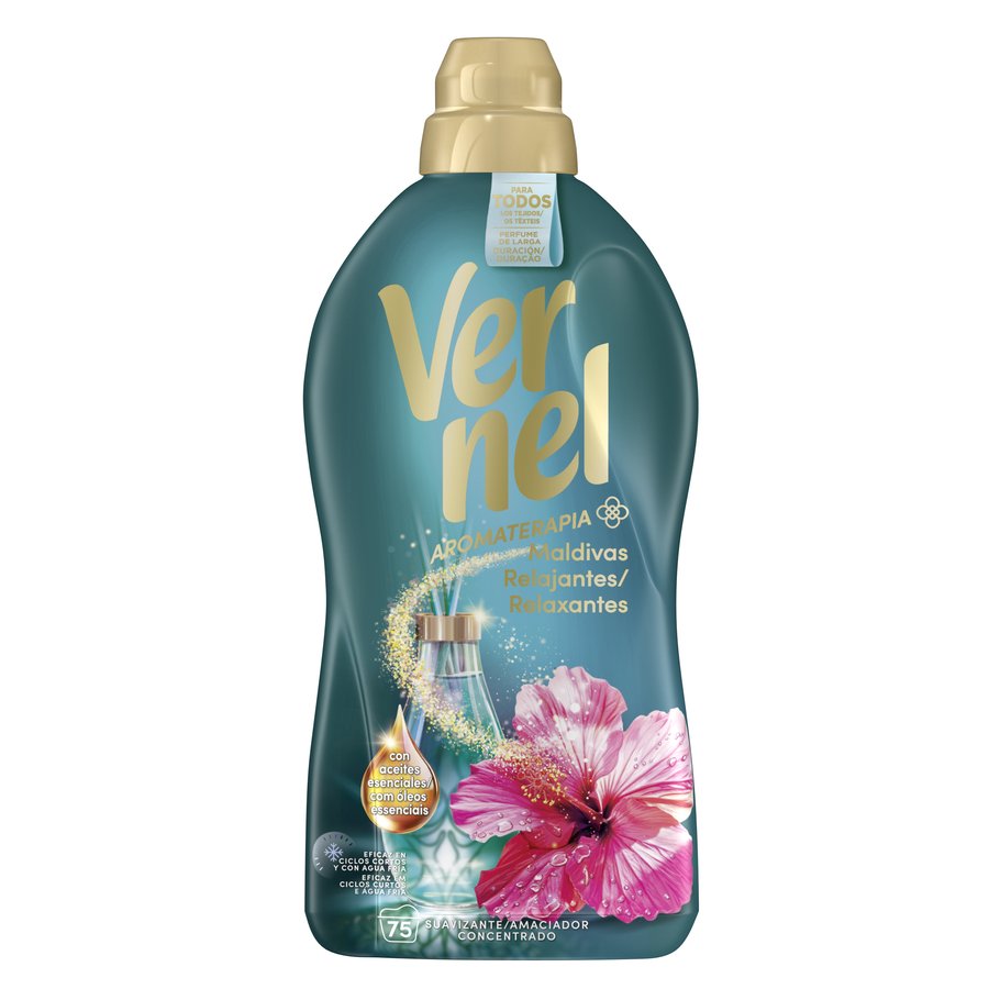 Suavizante concentrado VERNEL Maldivas 75 lavados 1,35 l