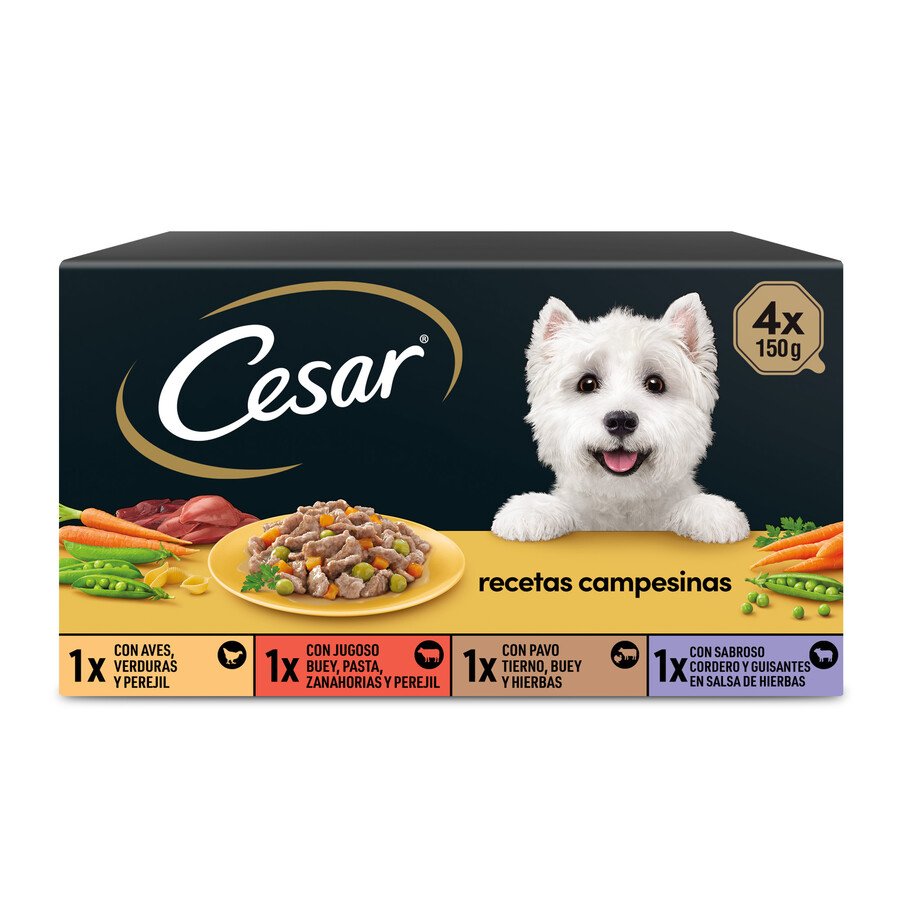 Alimento perro CESAR receta campesina pack 4x150 g