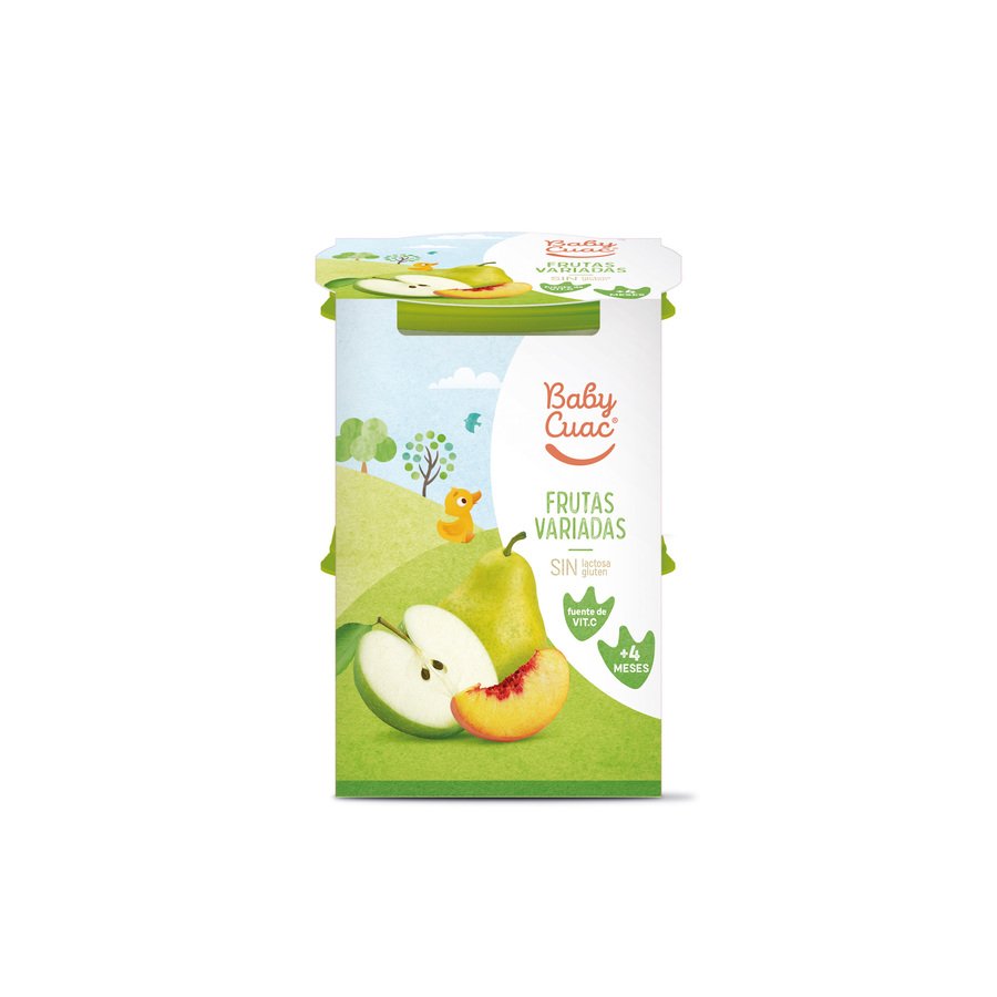 Alimento infantil BABY CUAC frutas variadas 2X200 g