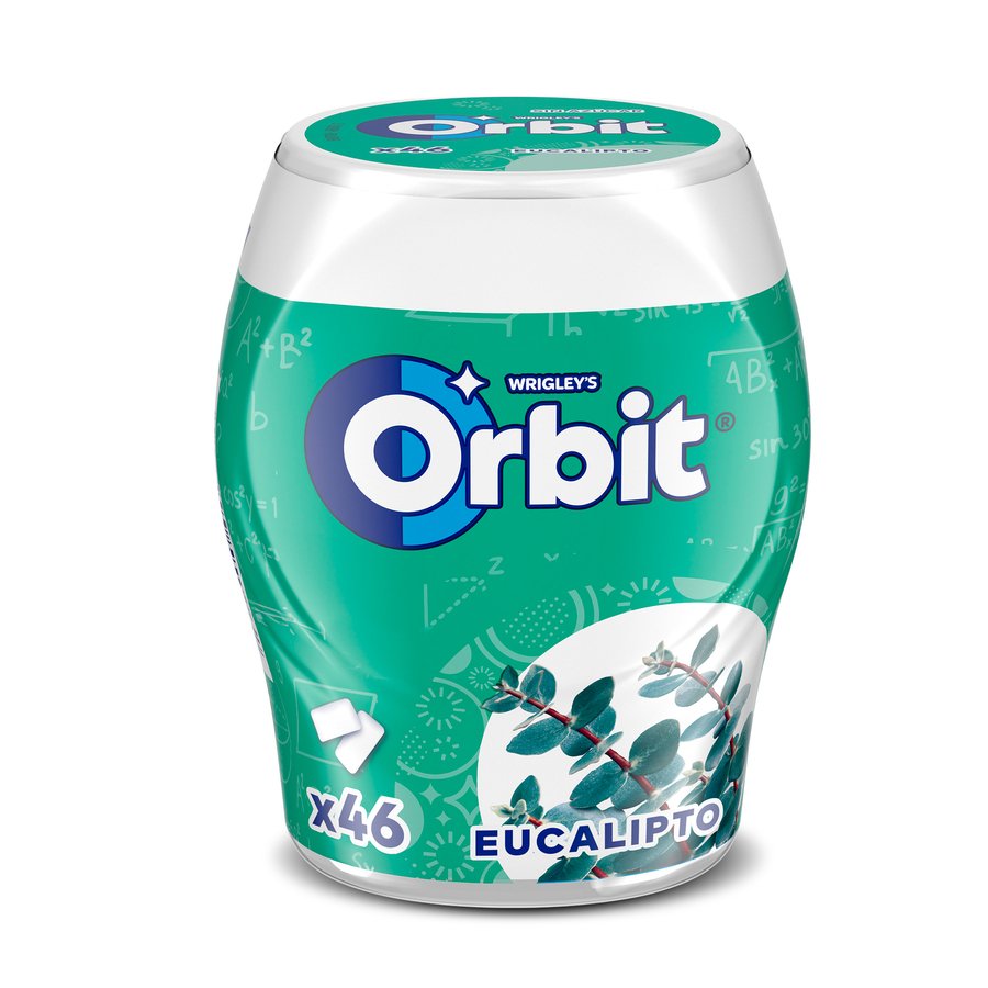 Chicle ORBIT eucalipto sin azúcar 46 gragéas 64 g
