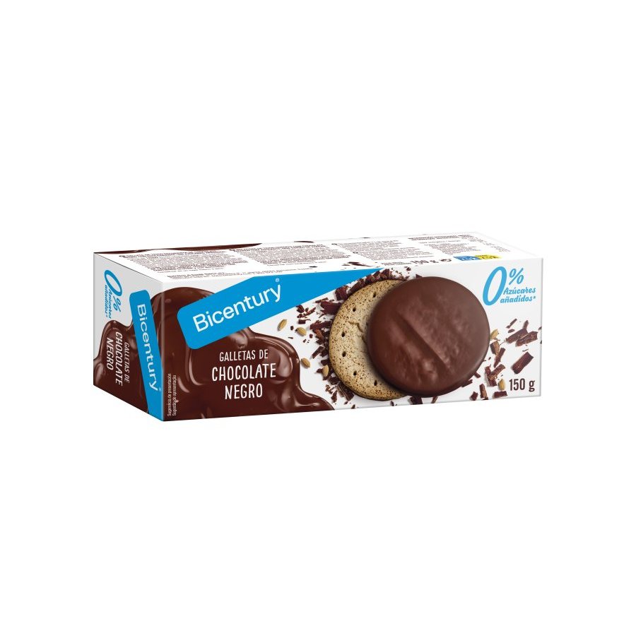 Galletas Digestive BICENTURY chocolate negro sin azúcar 150 g