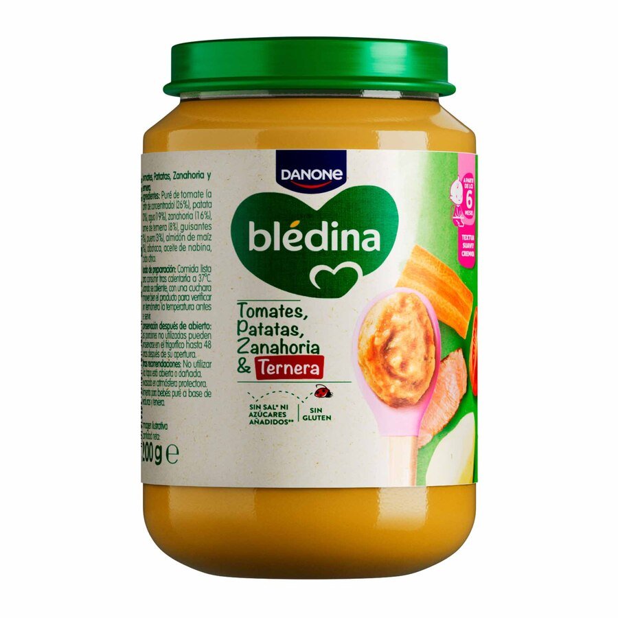 Alimento infantil BLEDINA tomate-patata-zanahoria-ternera tarrito 200 g