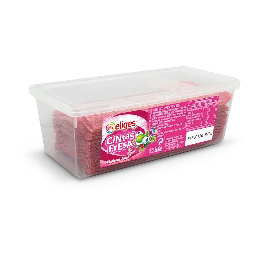 Caramelos goma IFA ELIGES cintas fresa ácida caja 300 g