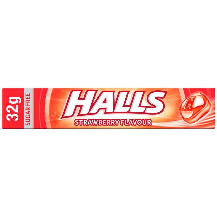 Caramelos HALLS fresa sin azúcar unitario 32 g