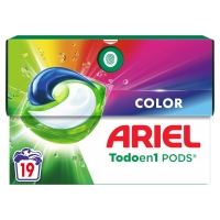 Detergente cápsulas ARIEL Pods extra cuidado del color 19 unidades