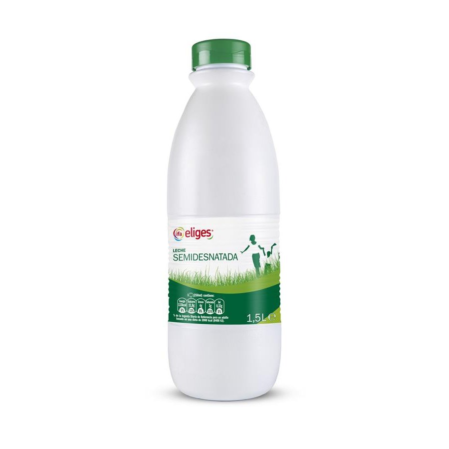 Leche semidesnatada IFA ELIGES botella 1,5 l.