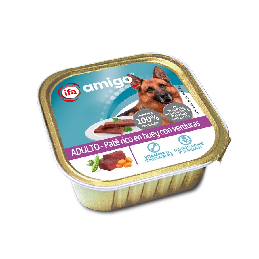 Alimento perro adulto paté buey con verdura IFA AMIGO 300 g
