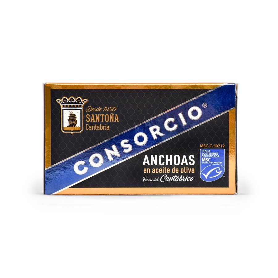 Anchoas en aceite de oliva CONSORCIO Serie Oro lata 90 g