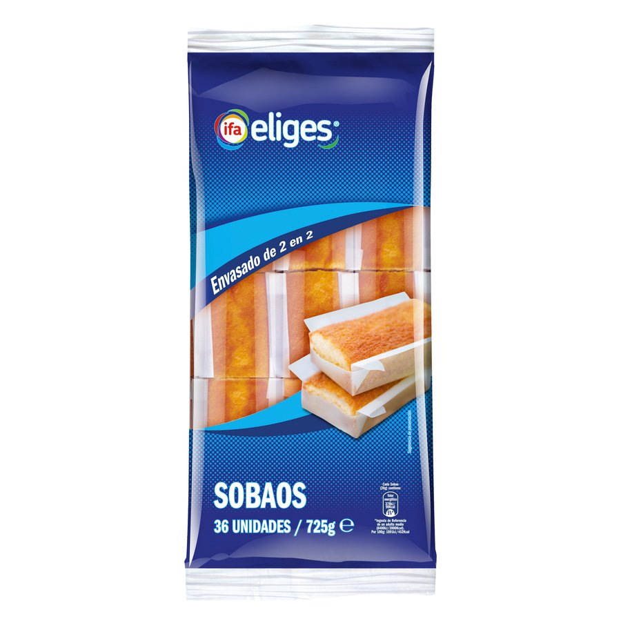 Sobaos IFA ELIGES alargados formato grande 36 unidades 725 g
