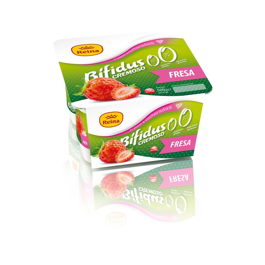 Bífidus REINA cremoso 0%0% fresa 4X125 G