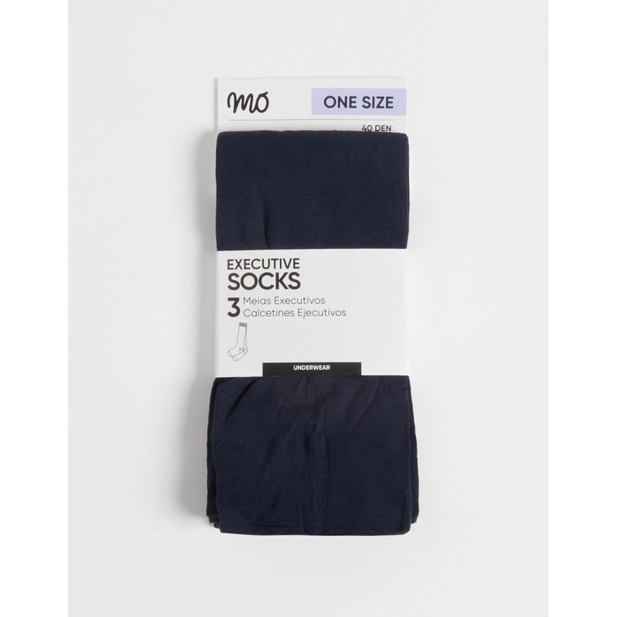 Pack 3 calcetines ejecutivos marino talla única