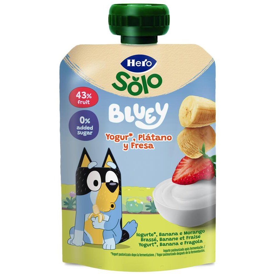 Alimento infantil HERO SOLO yogurín plátano fresa pouch 100 g