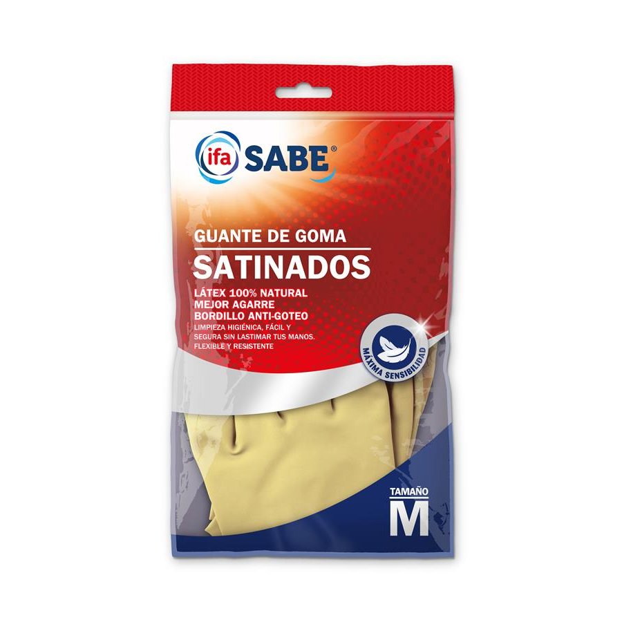 Guantes goma satinados IFA SABE talla mediana