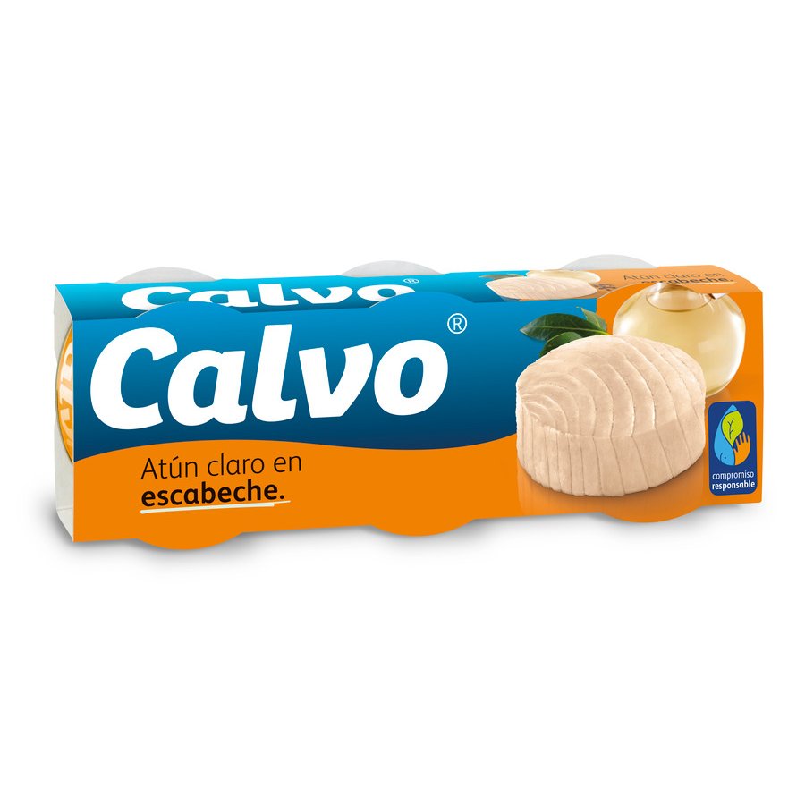 Atún claro en escabeche CALVO pack 3xRO-80 g pn.