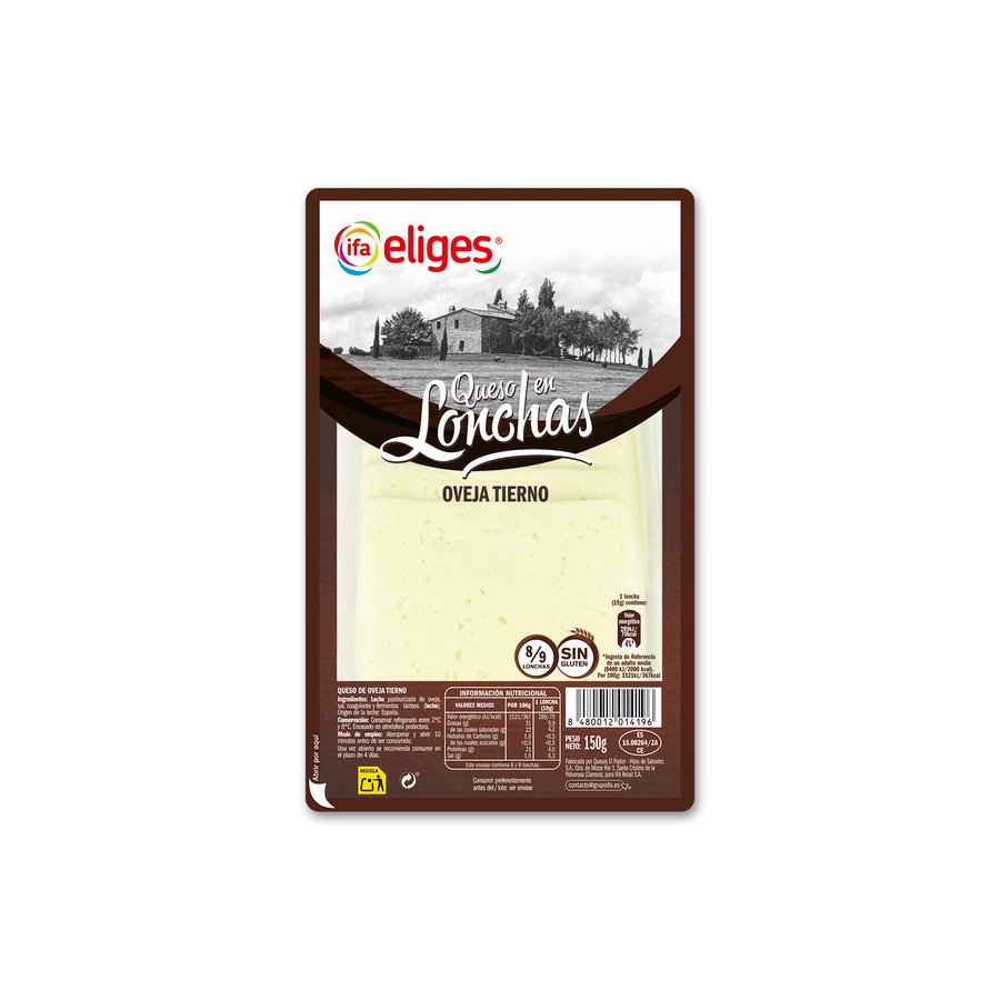 Queso oveja tierno IFA ELIGES lonchas 150 g