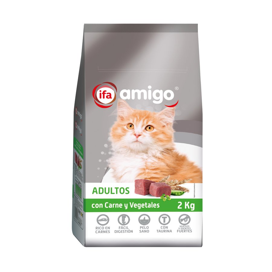 Alimento gato adulto multicomponente carne-vegetales IFA AMIGO 2 kg