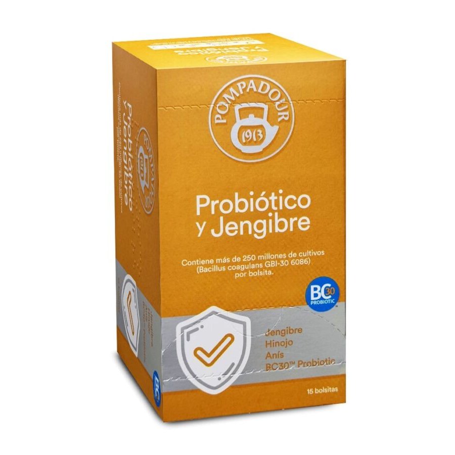 Infusión probióticos-jengibre POMPADOUR 15 unidades