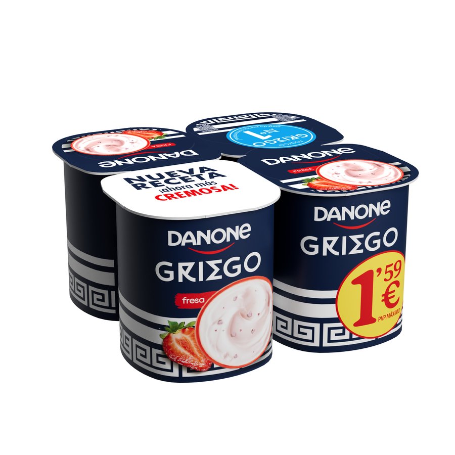 Yogur griego DANONE fresa 4x115 g
