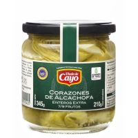 Corazóns de alcachofa VIUDA DE CAYO IXP Tudela 7/9 frasco 210 g pne.