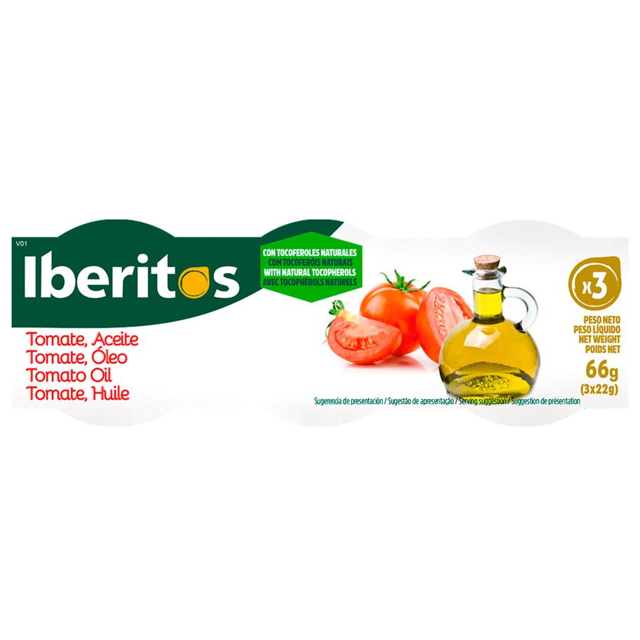IBERITOS tomate y aceite pack 3 x 22 g