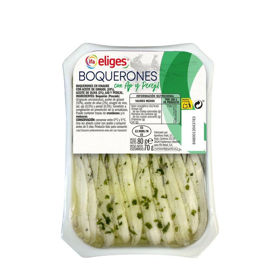 Boquerones ajo y perejil IFA ELIGES 70 g pne