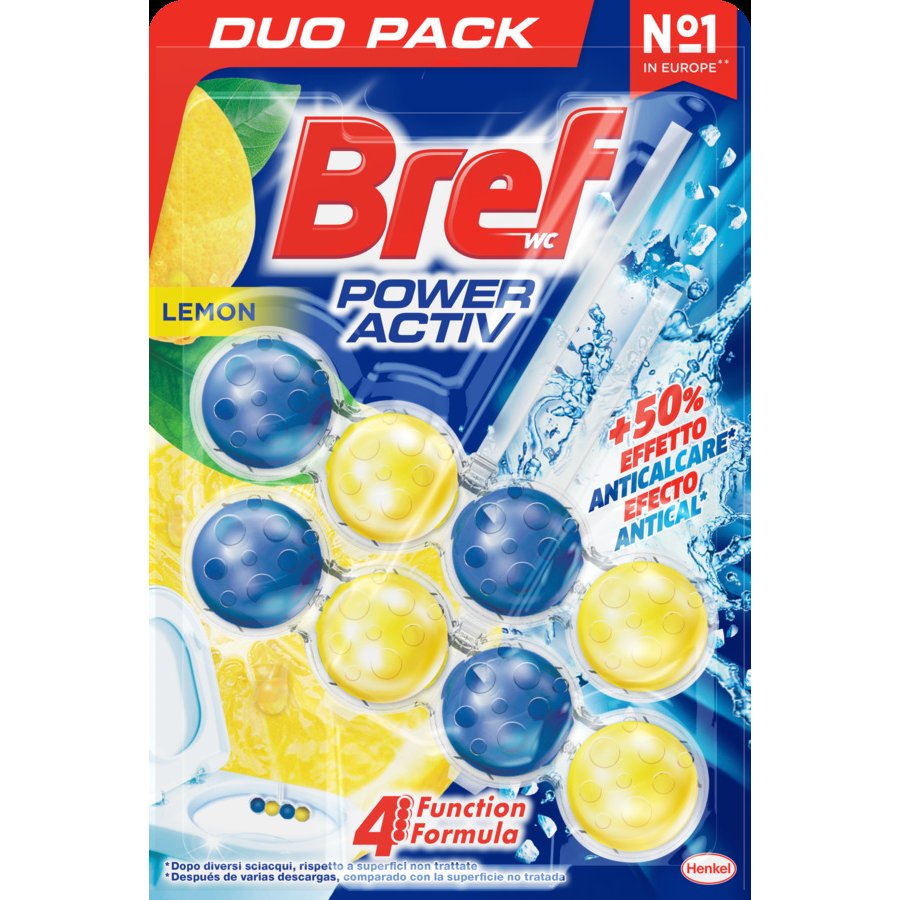 Limpia inodoro BREF WC Power Activ limón 2 colgadores