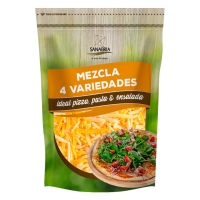 Queso rallado 4 Variedades SANABRIA Especial pizza-pasta-ensaladas bolsa 150 g