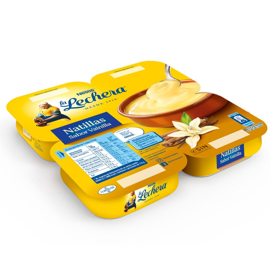 Natillas vainilla LA LECHERA pack 4x115 g