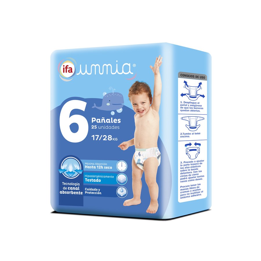 Pañal IFA UNNIA talla 6 17-28 kg 25 unidades
