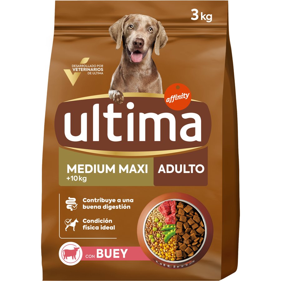 Alimento perro medium/maxi ULTIMA adulto buey 3 kg